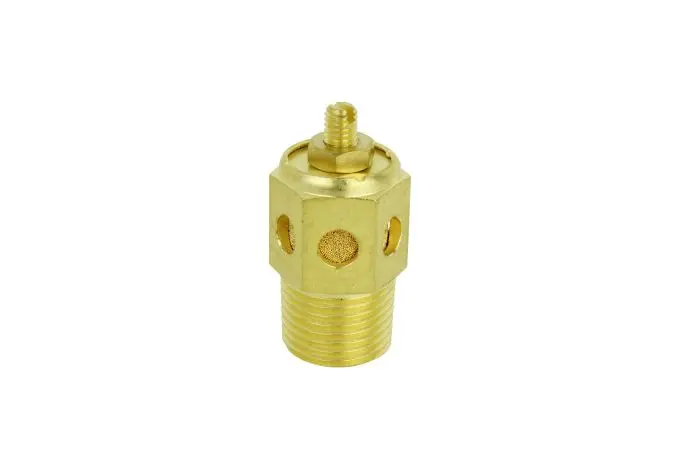 1/2″ MNPT Speed-Control Exhaust Muffler – 40-Micron Sintered Bronze Silencer for Pneumatic Systems