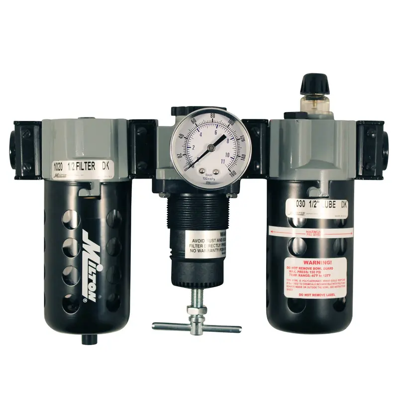 1/2″ NPT Polycarbonate FRL Trio (Filter-Regulator-Lubricator)