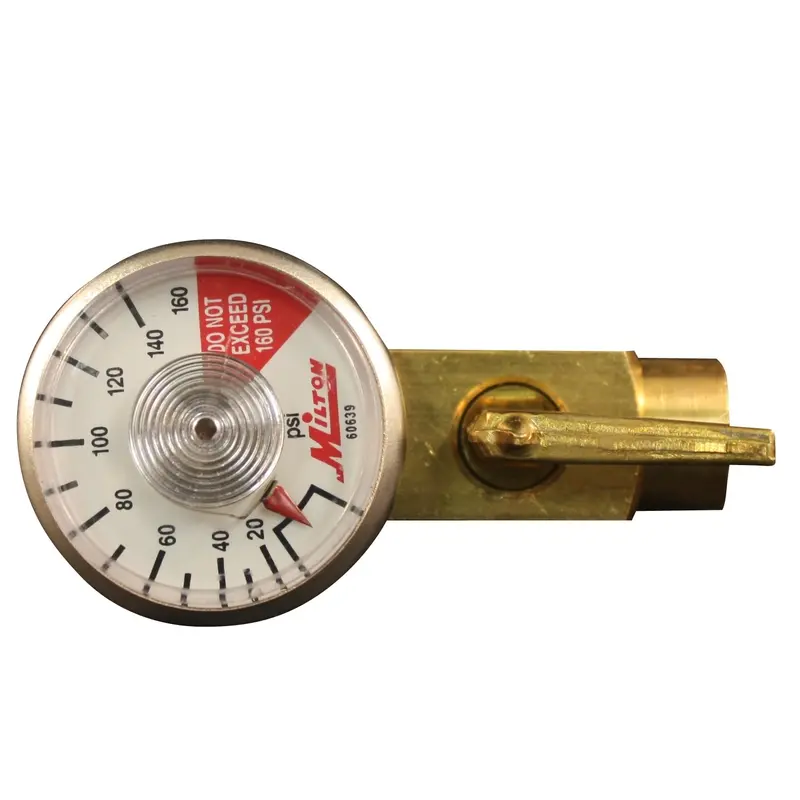1/4 Inch NPT Adjustable Flow Control Valve with Dial Gauge