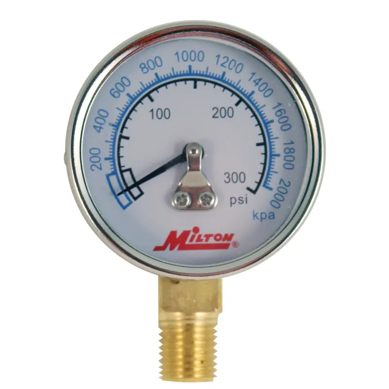 1/4″ NPT High-Pressure Dial Gauge – Up to 300 PSI Rated
