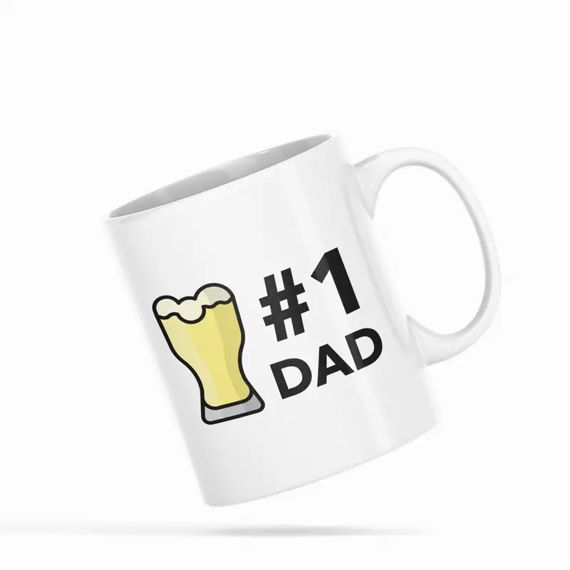 #1 Dad Coffee Mug – Beer & Coffee Themed Ceramic Mug