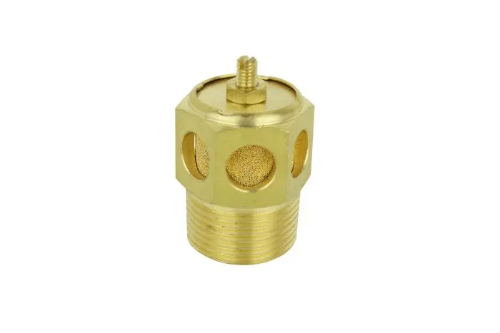 1″ MNPT Speed-Control Exhaust Muffler – Heavy-Duty 40-Micron Sintered Bronze Silencer