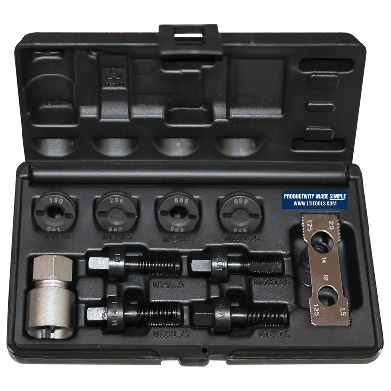 10-Piece Wheel Hub Rethreading Kit for Damaged Studs and Internal Bolts (Model LT992)