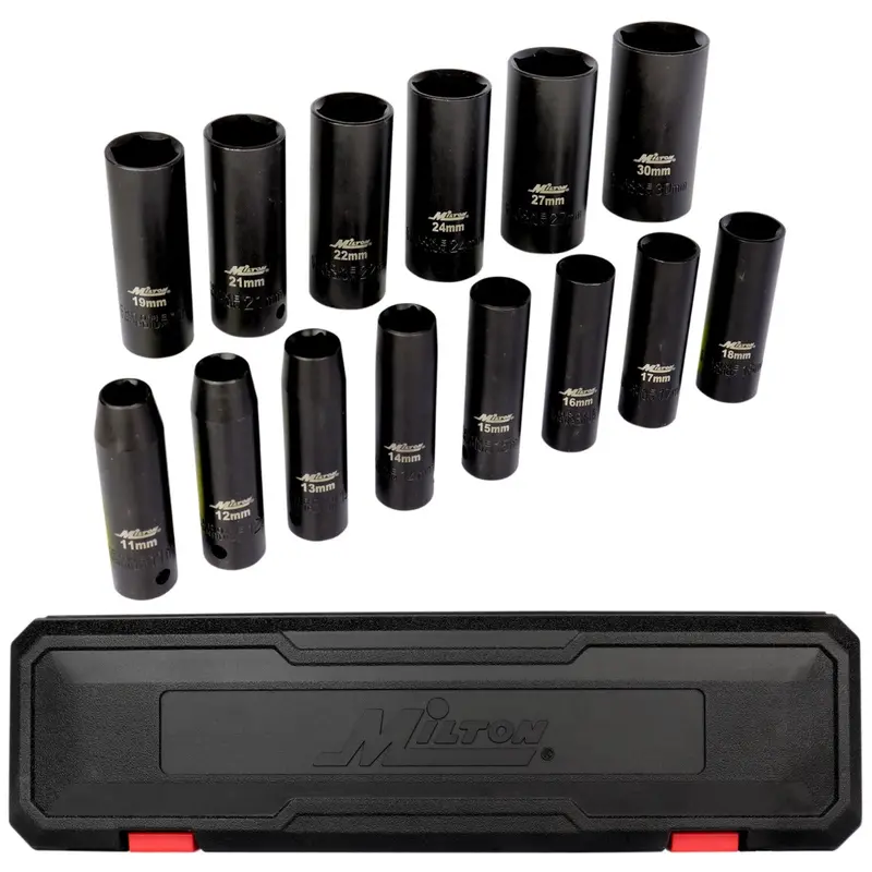 14-Piece 1/2-Inch Drive Deep Metric Impact Socket Set (11–30mm)