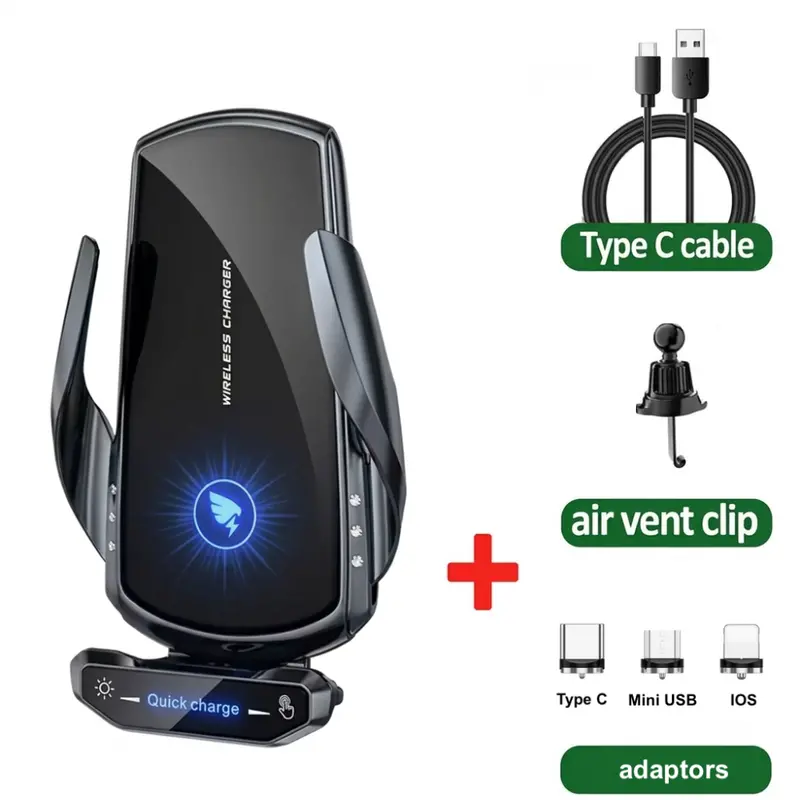 15W Magnetic Wireless Car Mount Charger with Secure Grip
