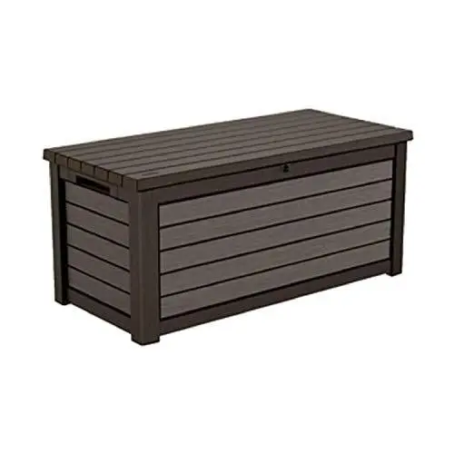 165-Gallon Weatherproof Resin Deck Storage Box for Outdoor Furniture and Patio Gear