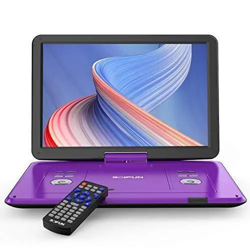 17.5″ Portable DVD Player: 15.6″ HD Screen, 6-Hour Battery, USB/SD Playback & High-Volume Audio
