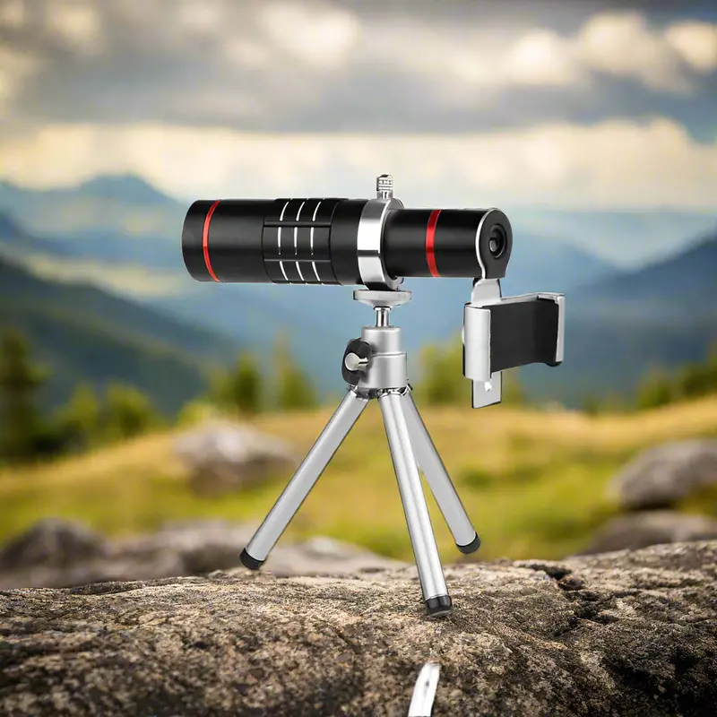18X Telephoto Smartphone Lens with Adjustable Tripod Clip – Compatible with iPhone, Samsung, Pixel, LG, OnePlus