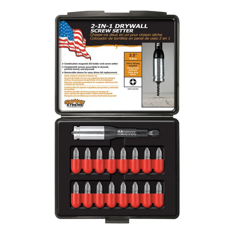 19-Piece 2-in-1 Drywall Screw Setter – Dual-Function Bit for Countersinking and Driving