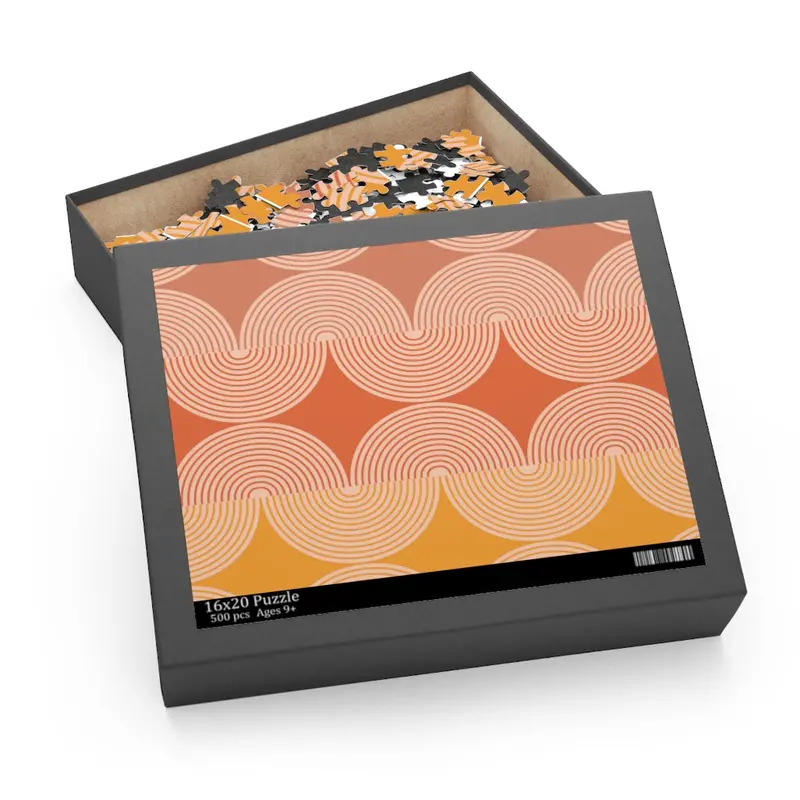 1970s Retro Wave Design 500-Piece Jigsaw Puzzle