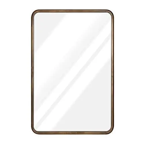 20 x 30 Inch Rectangle Wall Mirror – Brushed Bronze Metal Frame Accent Mirror for Bathroom, Entryway, or Living Space
