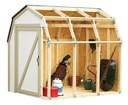 2x4basics Denali Barn-Style Custom Shed Kit – DIY Wooden Storage Building with Gable Roof Design