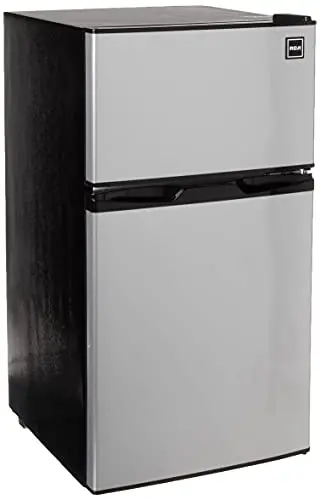 3.2 Cu Ft Dual-Door Compact Refrigerator & Freezer – Stainless Steel Counter-Height Appliance