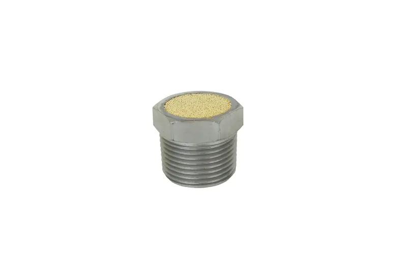 3/4″ MNPT Pneumatic Breather Vent Muffler with 40-Micron Sintered Bronze Silencer