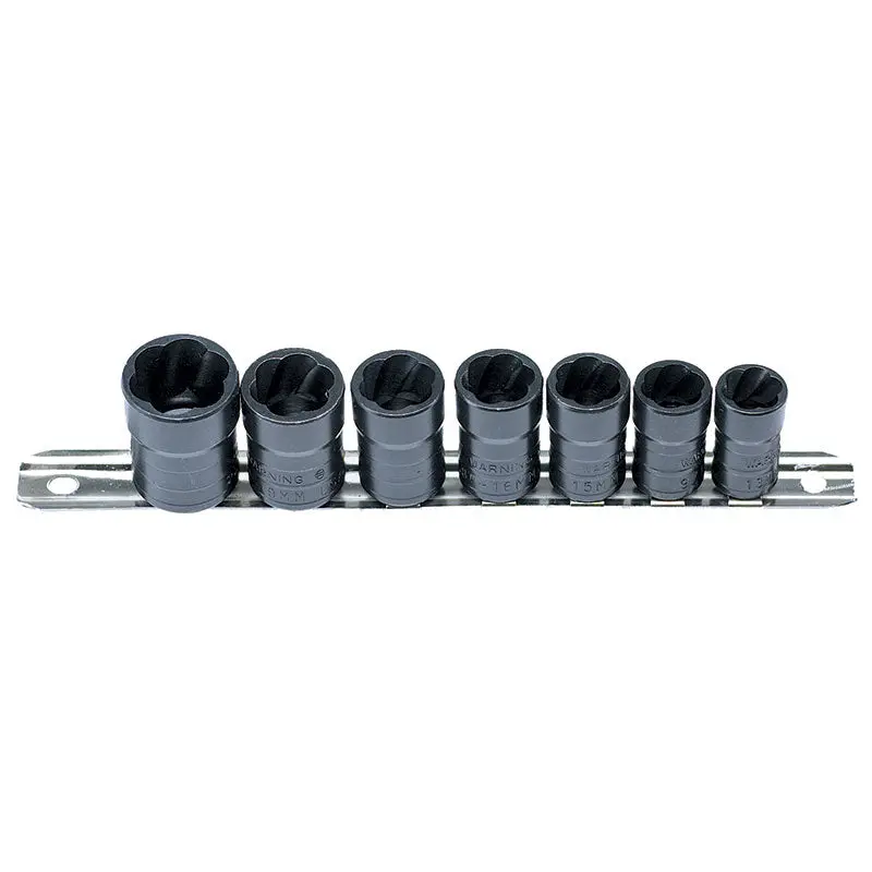 3/8″ Drive 7-Piece Oil Drain Plug Twist Socket Set
