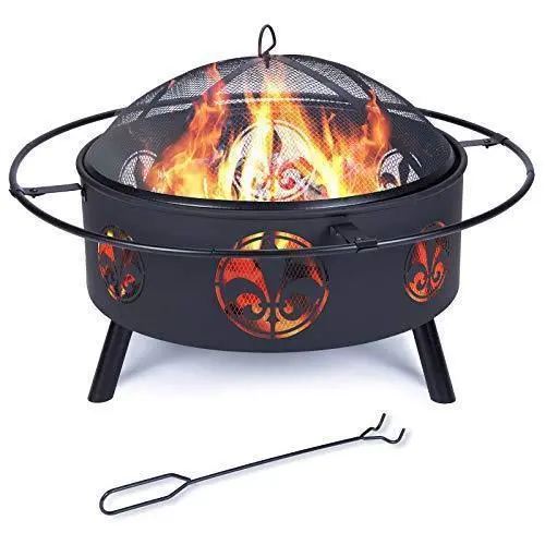 32-Inch Wood-Burning Outdoor Fire Pit – Durable Backyard Firepit for Patios, Campsites, and Gatherings