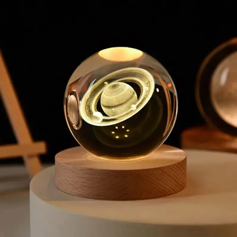 3D Laser-Cut Crystal Sphere Decorative Ornament