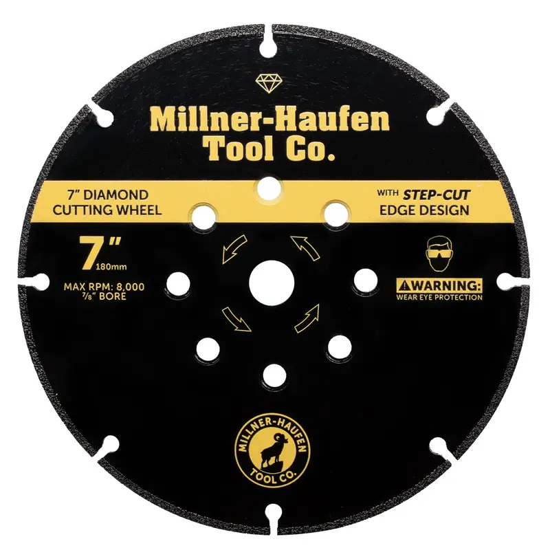 7-Inch Diamond Step-Cut Grinding Wheel for Aggressive Material Removal