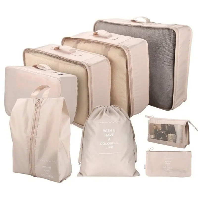 8-Piece Waterproof Travel Organizer Bag Set