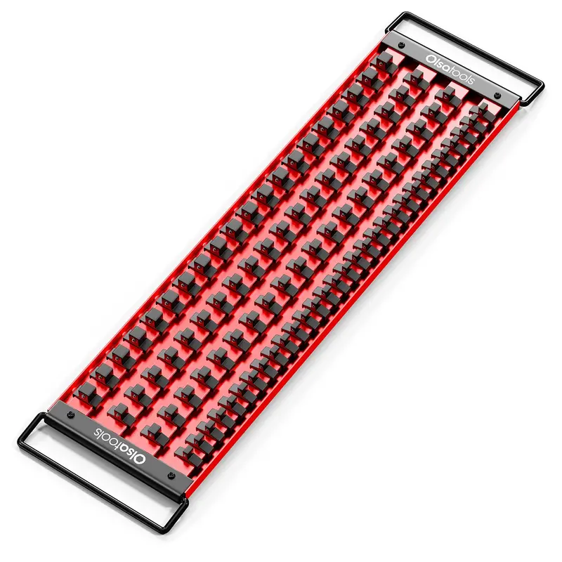 90-Slot Portable Aluminum Socket Storage Tray
