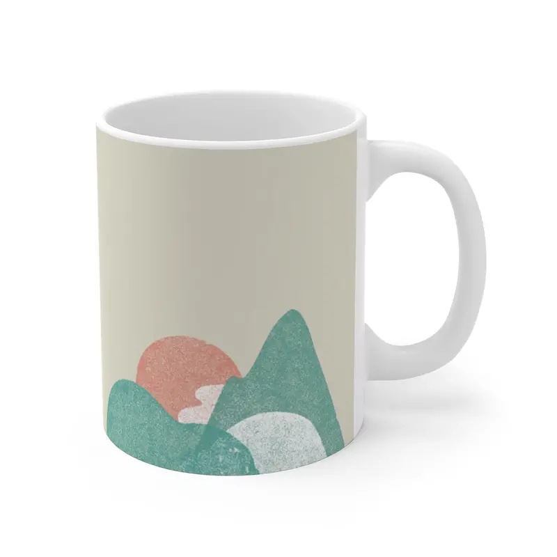 Abstract Landscape Design Ceramic Mug for Art Lovers