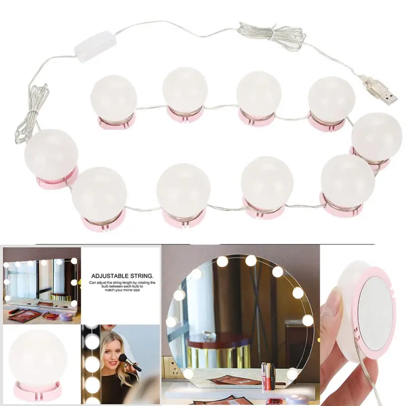 Adjustable LED Dressing Table Mirror Light Kit with 10 Bulbs