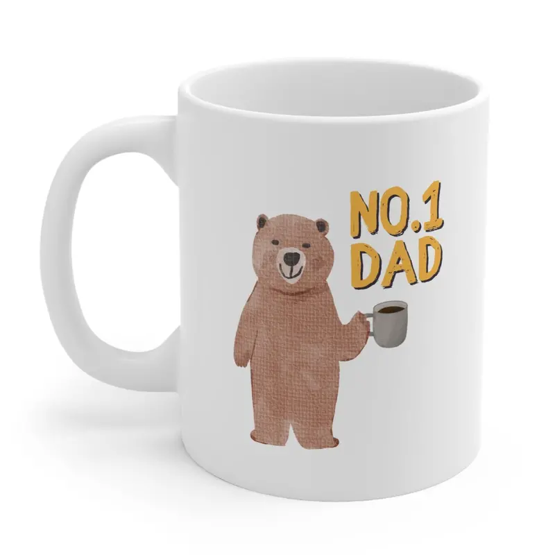 Adorable Bear-Themed ‘Number One Dad’ Ceramic Mug
