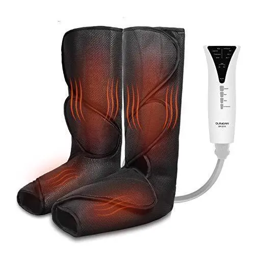 Air Compression Leg Massager with Heat – Foot and Calf Therapy Device for Circulation and Muscle Recovery