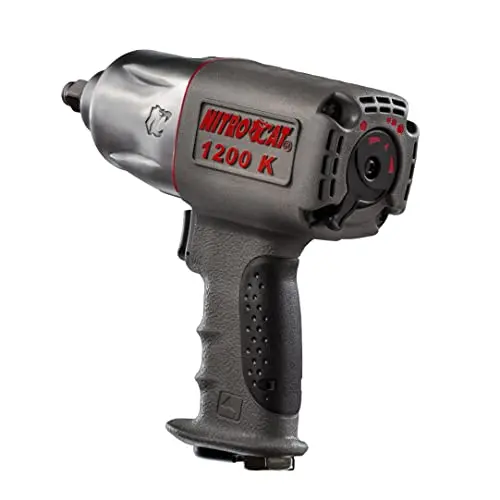 AIRCAT 1200-K 1/2″ NitroCat Twin-Clutch Impact Wrench – Kevlar/Composite Housing, 1295 ft-lbs Torque