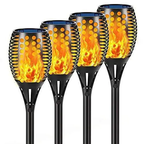 Aityvert Solar Flame Torch Lights – 43″ Flickering Outdoor LED Landscape Lights, Dusk-to-Dawn Auto Sensing, Waterproof 4-Pack
