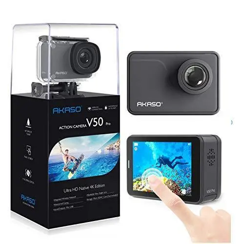 AKASO V50 Pro Action Camera – Native 4K30fps, 20MP, EIS Stabilization, 100ft Waterproof & Touchscreen with Accessory Kit