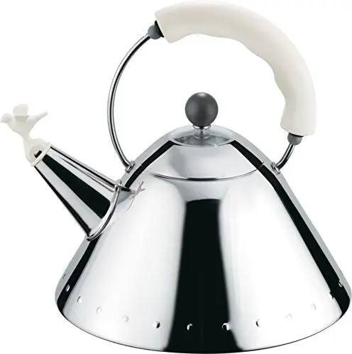 Alessi Pa White Whistling Kettle – 18/10 Stainless Steel with Bird-Shaped Spout