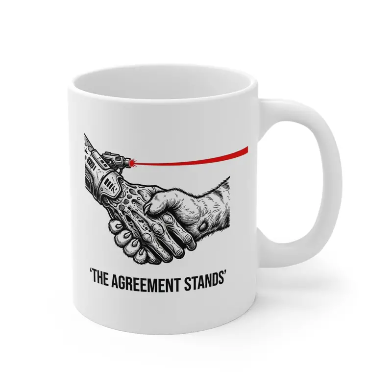 Alien & Feline Diplomatic Handshake Mug