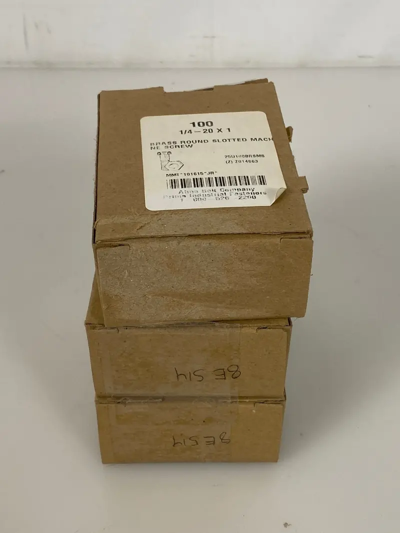 Alma Bolt Brass Slotted Machine Screw: 1/4″-20 x 1″, 3-Pack