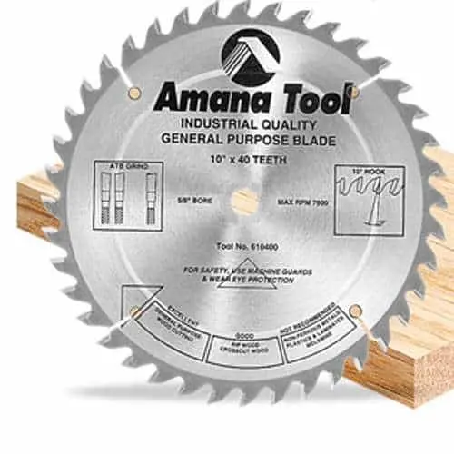 Amana Tool Tb10400 10-Inch 40-Tooth Thin-Kerf Atb Circular Saw Blade 1
