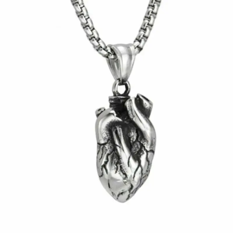 Anatomical Heart Pendant Necklace – Medical Art Style