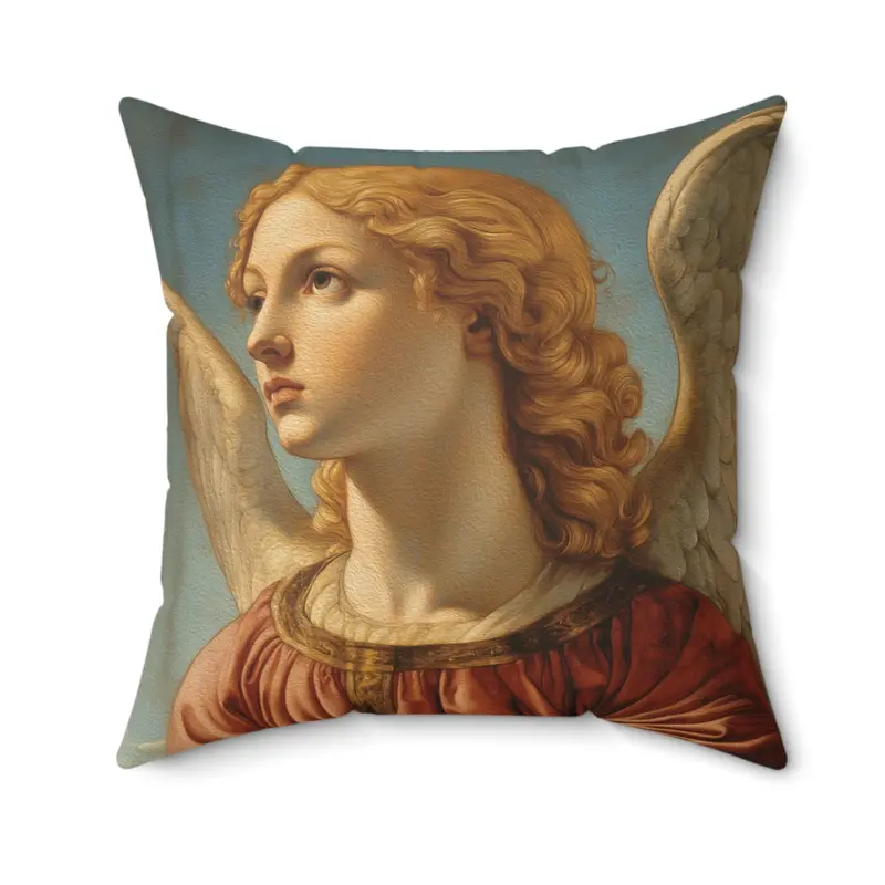 Angel Wing Renaissance Faux Suede Accent Pillow