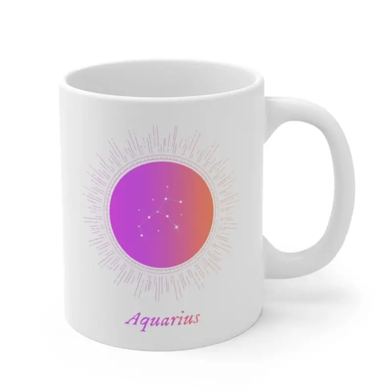 Aquarius Zodiac Mug – Unique Star Sign Ceramic Cup