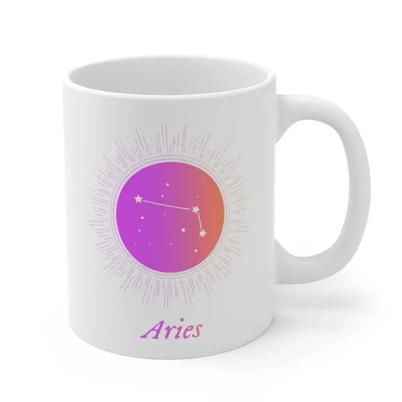 Aries Zodiac Mug – Energetic & Bold Astrology Drinkware