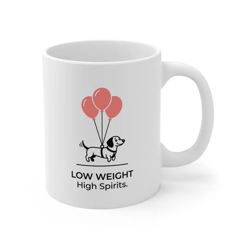 Balloon Lift-Off Dog-Themed Ceramic Mug