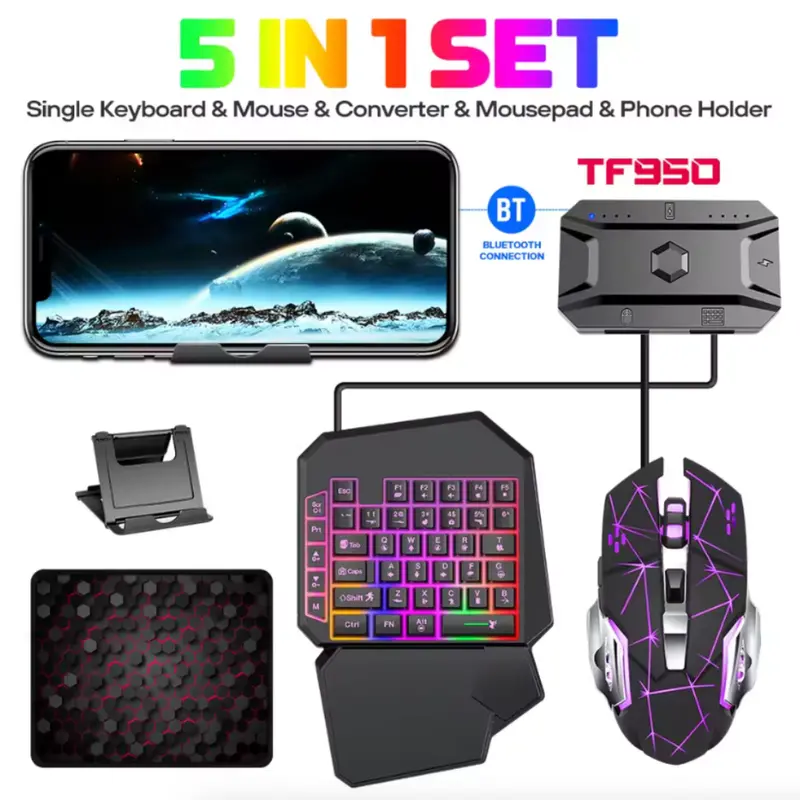 BattleGrip Pro: All-in-One Single-Handed Gaming Controller Kit
