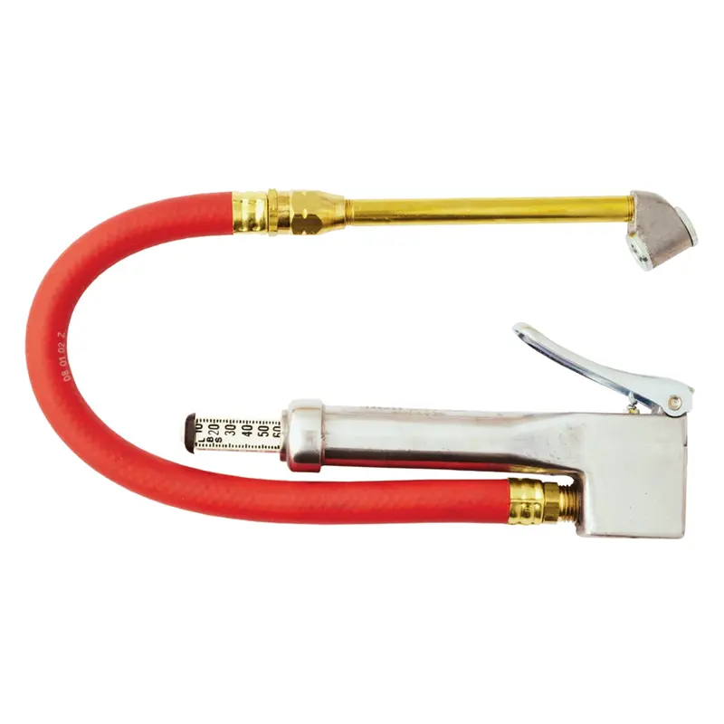 Bayonet-Style Dually Truck Tire Inflator Gauge with 120 PSI Max Rating
