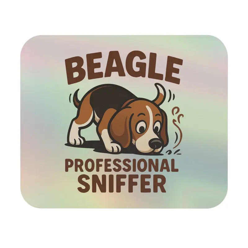 Beagle ‘Professional Sniffer’ Mouse Pad – Whimsical Dog Lover Design