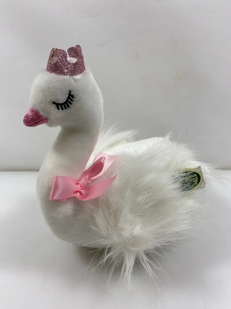 Bearington Collection Pink Princess Swan Plush Toy – Soft Collectible Stuffed Animal