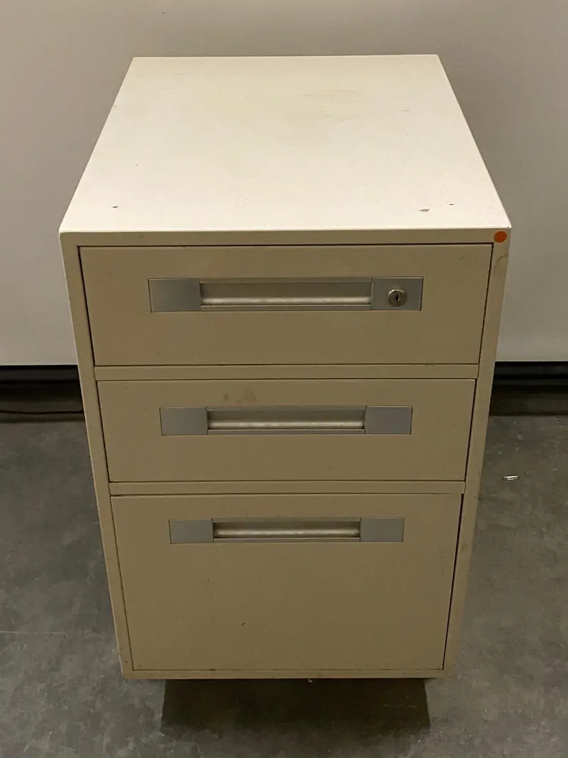 Beige 3-Drawer Vertical Filing Cabinet for Office or Home Use
