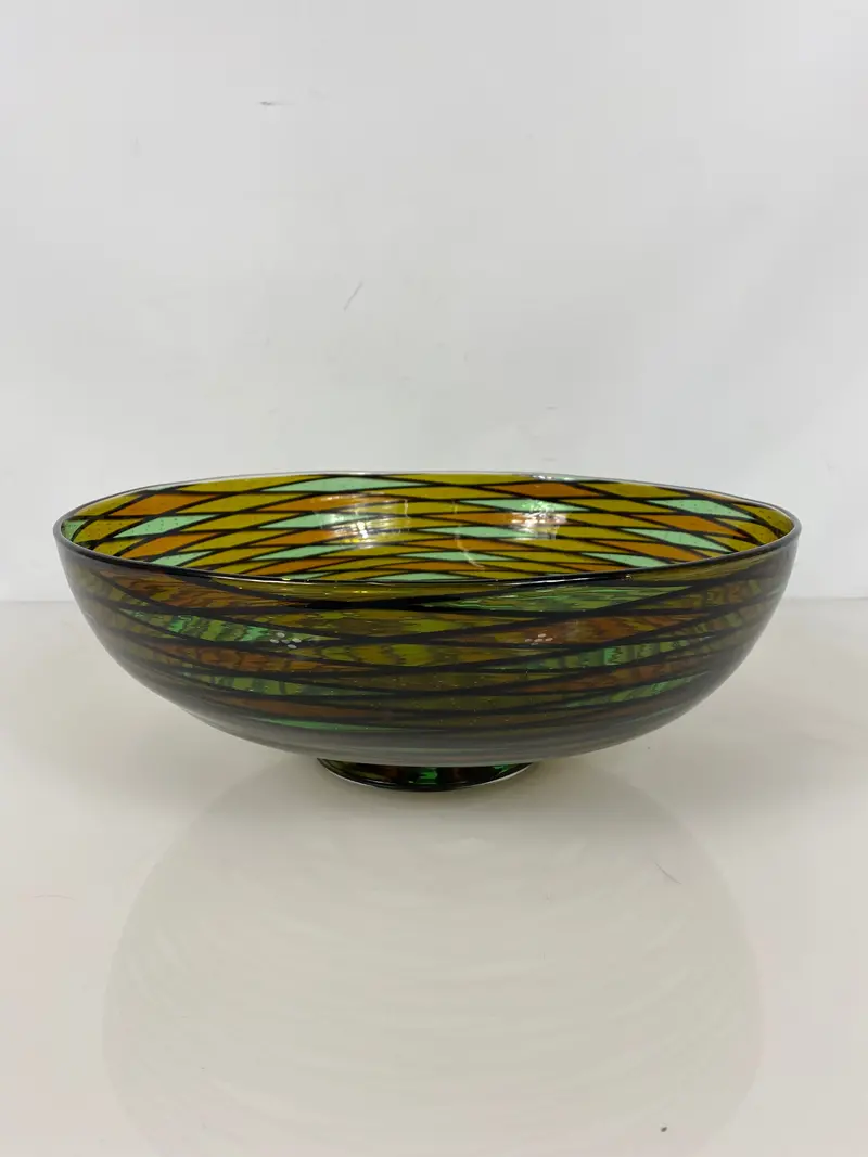 Bendetto Glassworks Handcrafted Signed Glass Bowl