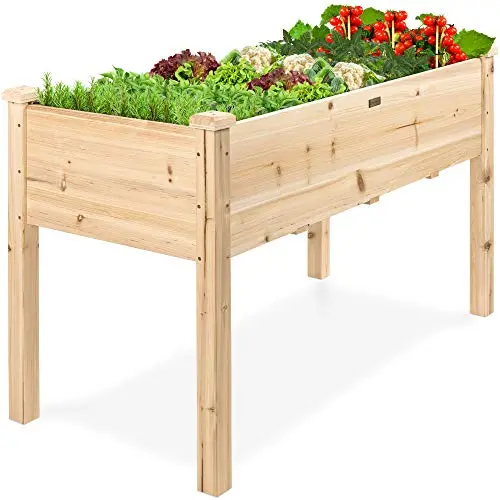 Best Choice Products 48″x24″x30″ Elevated Raised Garden Bed – Wooden Planter Stand with Liner & 200 lb Capacity