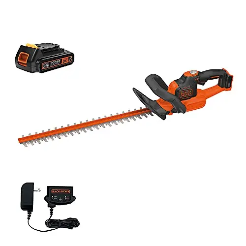 BLACK+DECKER 20V MAX Cordless Hedge Trimmer – 22″ Dual-Blade PowerCut Model with Precision Control (LHT321FF)
