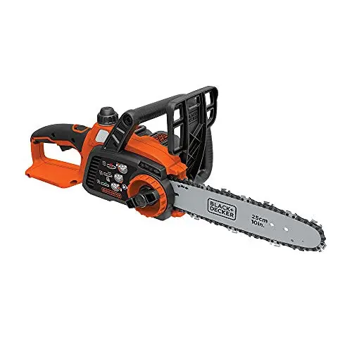 BLACK+DECKER LCS1020B 20V Max Cordless Chainsaw – 10-Inch Bar, Brushless Motor, Tool-Only Configuration for Light-Duty Cutting