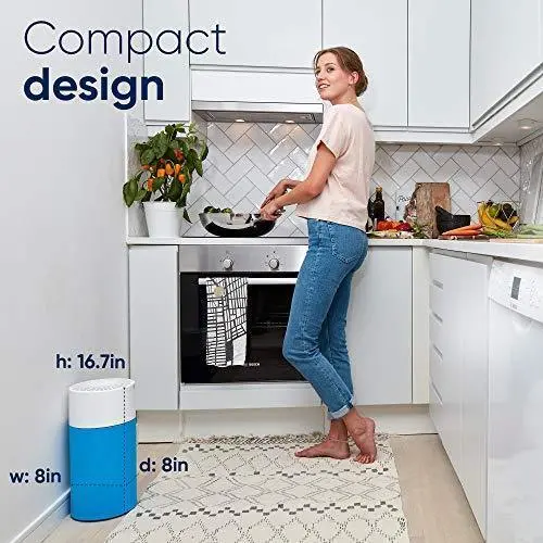 Blueair Blue Pure 411 Air Purifier – Compact 3-Stage Filtration System for Allergens, Smoke, Odors, and Pet Dander